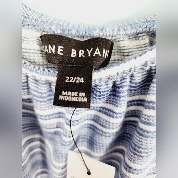 NWT Lane Bryant  Plus Size Striped Convertible Off-The-Shoulder Peplum Top - Picture 3 of 3